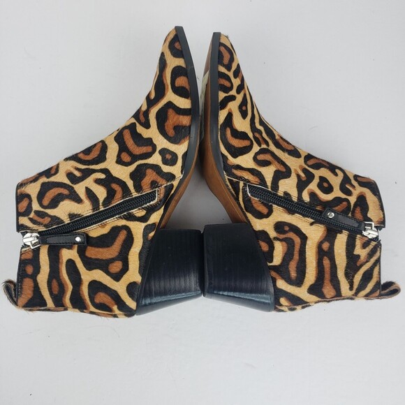 L. Paolo Womens Ankle Booties cheetah print with real fur Size 6.5 - Picture 12 of 16